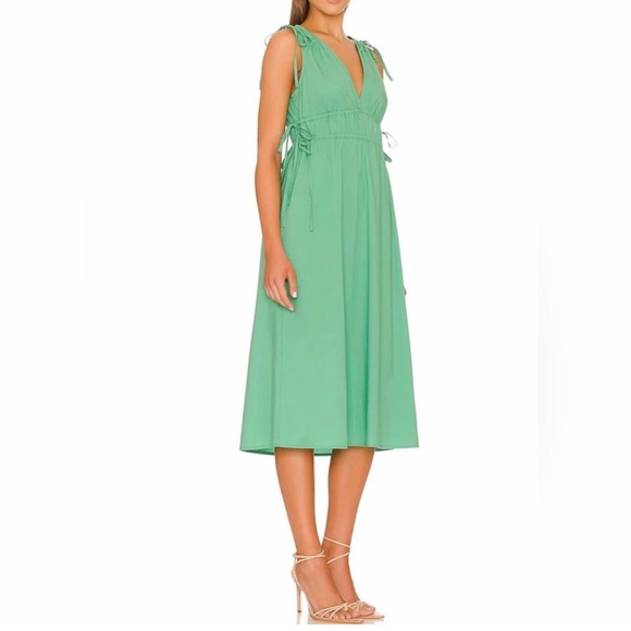 Rails Green Organic Cotton Constitine Self Tie Midi Dress Size Small - Picture 1 of 13